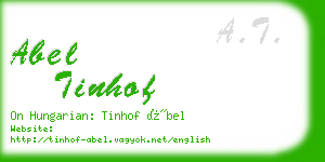 abel tinhof business card
